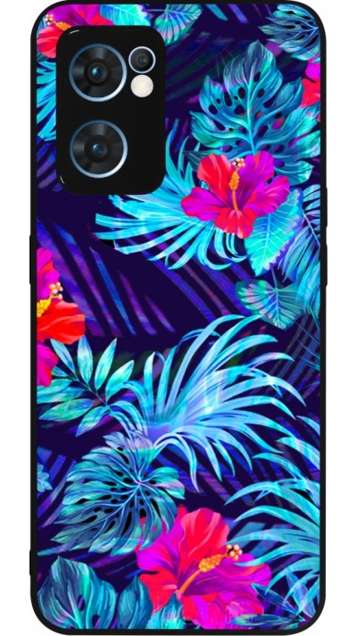 OPPO Reno7 5G Case Hülle - Silikon schwarz Blue Forest