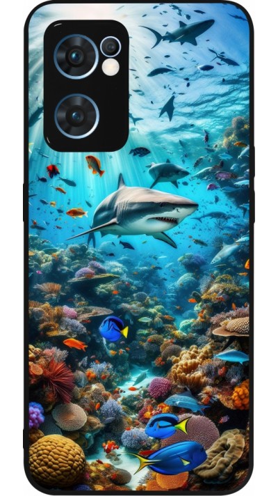 OPPO Reno7 5G Case Hülle - Silikon schwarz Bora Bora Meer und Wunder