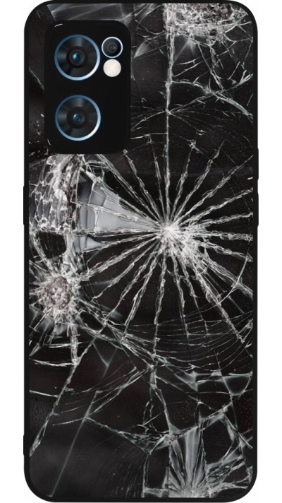 OPPO Reno7 5G Case Hülle - Silikon schwarz Broken Screen