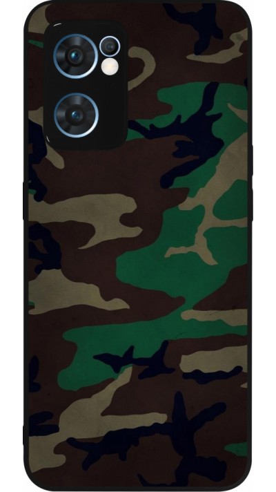 OPPO Reno7 5G Case Hülle - Silikon schwarz Camouflage 3