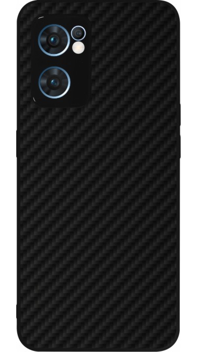 OPPO Reno7 5G Case Hülle - Silikon schwarz Carbon Basic