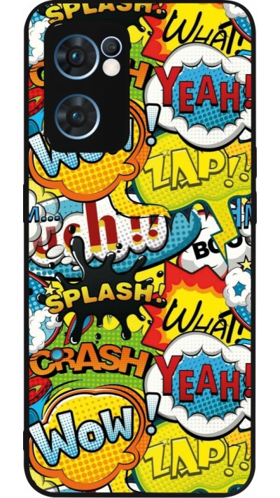 OPPO Reno7 5G Case Hülle - Silikon schwarz Cartoons slogans
