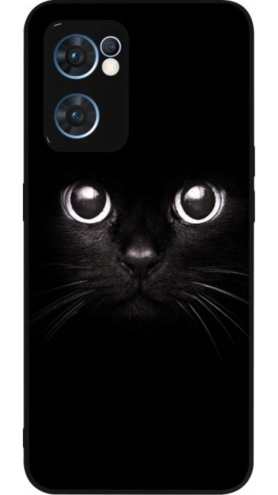 OPPO Reno7 5G Case Hülle - Silikon schwarz Cat eyes