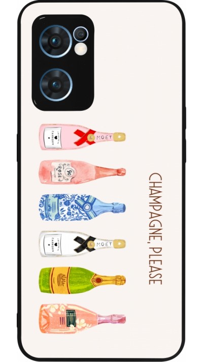 OPPO Reno7 5G Case Hülle - Silikon schwarz Champagne Please