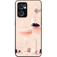 OPPO Reno7 5G Case Hülle - Silikon schwarz Champagne Pouring Pink