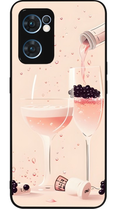 OPPO Reno7 5G Case Hülle - Silikon schwarz Champagne Pouring Pink