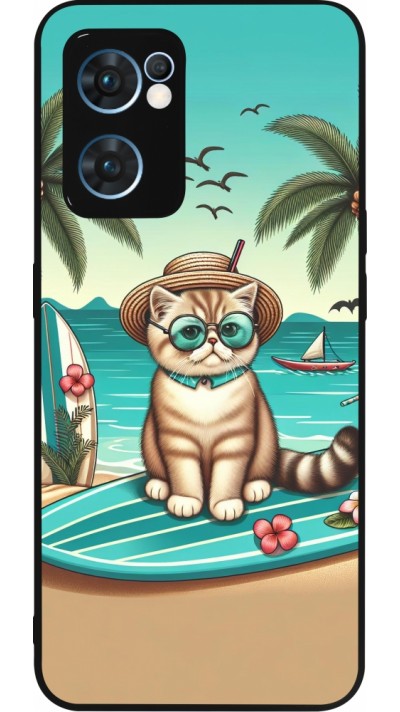 OPPO Reno7 5G Case Hülle - Silikon schwarz Chat Surf Stil