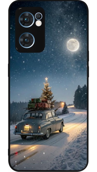 OPPO Reno7 5G Case Hülle - Silikon schwarz Christmas 25 Car with Tree Xmas