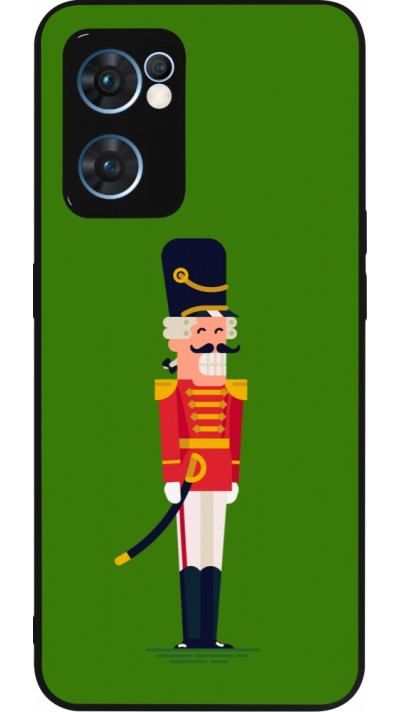OPPO Reno7 5G Case Hülle - Silikon schwarz Christmas 25 Nutcracker Green
