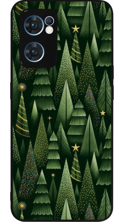 OPPO Reno7 5G Case Hülle - Silikon schwarz Christmas 25 Pattern Xmas Tree