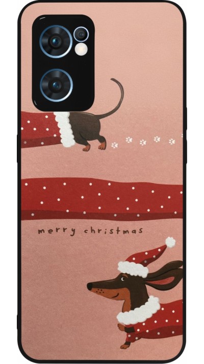 OPPO Reno7 5G Case Hülle - Silikon schwarz Christmas 25 Teckel Merry Xmas