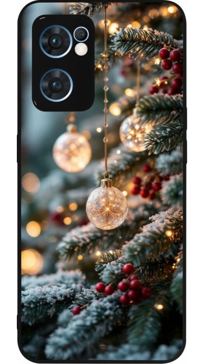 OPPO Reno7 5G Case Hülle - Silikon schwarz Christmas 25 Xmas Decorated Tree
