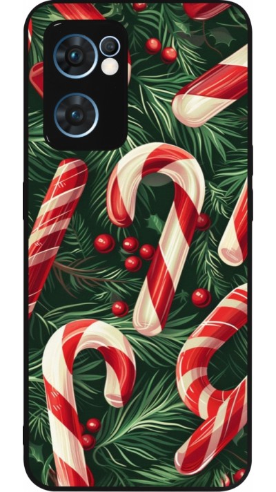 OPPO Reno7 5G Case Hülle - Silikon schwarz Christmas 25 Xmas Stick