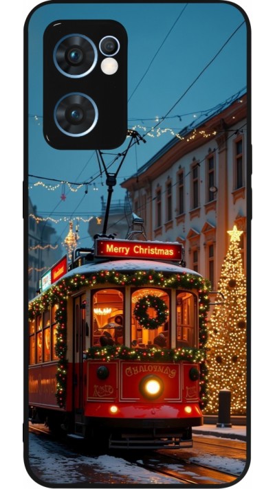 OPPO Reno7 5G Case Hülle - Silikon schwarz Christmas 25 Xmas Train