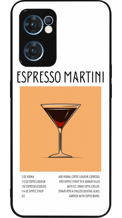 OPPO Reno7 5G Case Hülle - Silikon schwarz Cocktail Rezept Espresso Martini