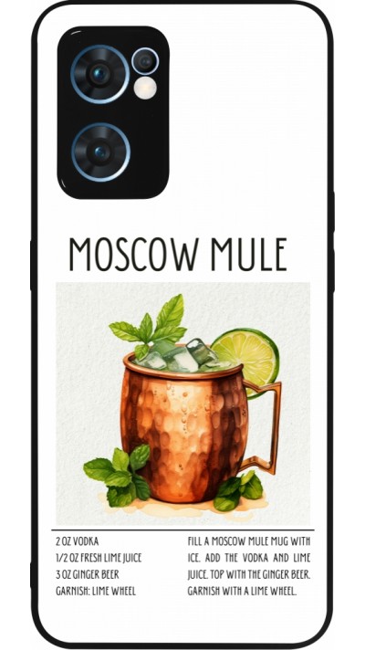 OPPO Reno7 5G Case Hülle - Silikon schwarz Cocktail Rezept Moscow Mule