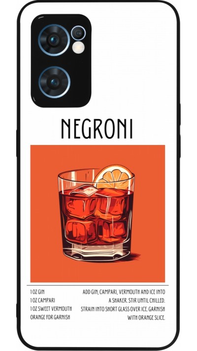 OPPO Reno7 5G Case Hülle - Silikon schwarz Cocktail Rezept Negroni