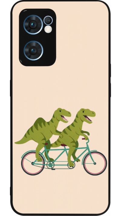 OPPO Reno7 5G Case Hülle - Silikon schwarz Dinosaurs on bikes 2026