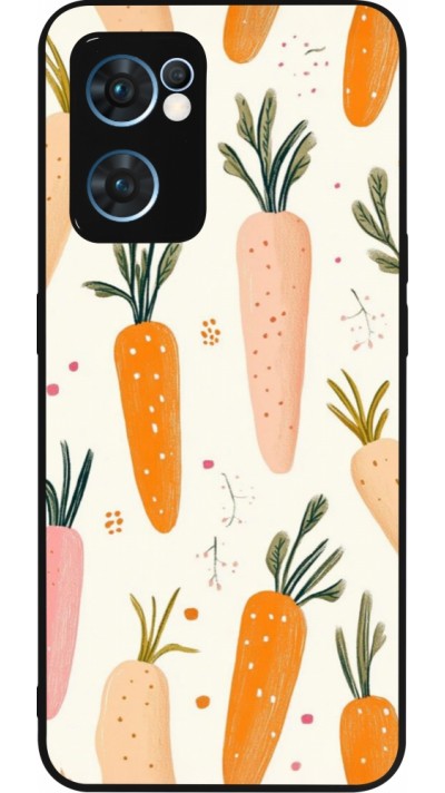 OPPO Reno7 5G Case Hülle - Silikon schwarz Easter 2026 Illustration carrots