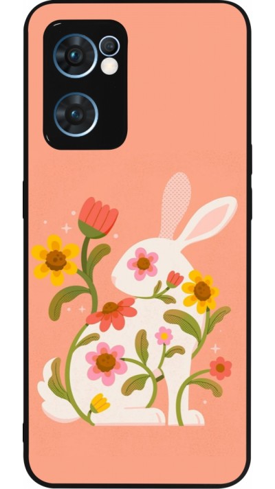 OPPO Reno7 5G Case Hülle - Silikon schwarz Easter 2026 Rabbit collage