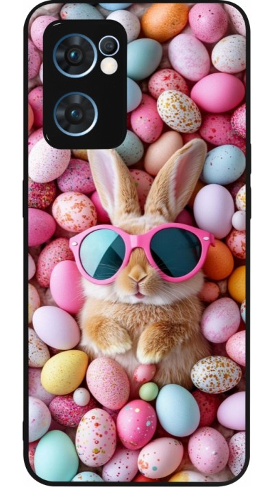 OPPO Reno7 5G Case Hülle - Silikon schwarz Easter 2026 Rabbit fun