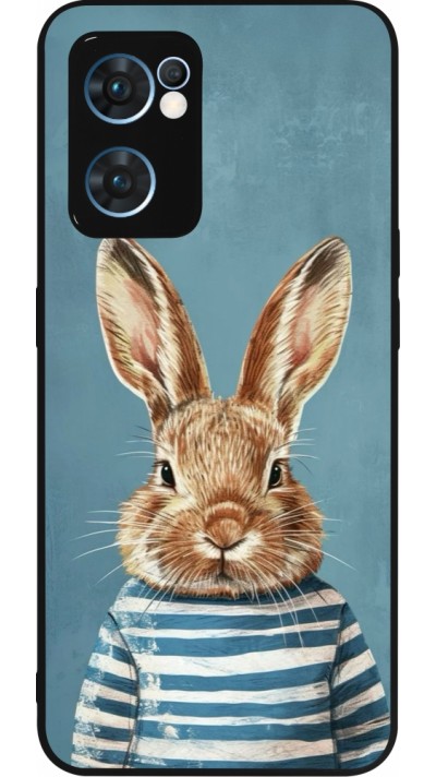 OPPO Reno7 5G Case Hülle - Silikon schwarz Easter 2026 Rabbit navy