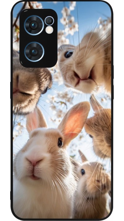 OPPO Reno7 5G Case Hülle - Silikon schwarz Easter 2026 Rabbits