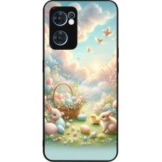 OPPO Reno7 5G Case Hülle - Silikon schwarz Ostern 2025 Pastell Ostern