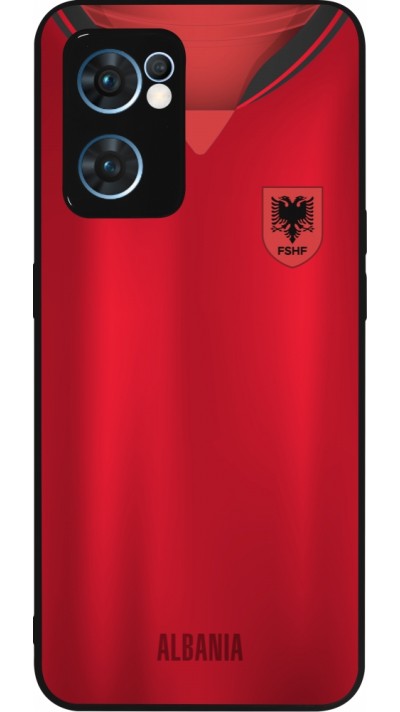 OPPO Reno7 5G Case Hülle - Silikon schwarz Albanien personalisierbares Fussballtrikot