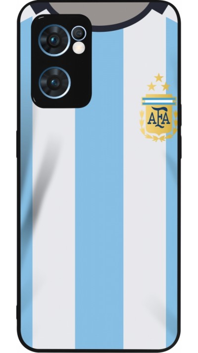 OPPO Reno7 5G Case Hülle - Silikon schwarz Argentinien 2022 personalisierbares Fussballtrikot