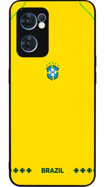 OPPO Reno7 5G Case Hülle - Silikon schwarz Brasilien 2026 personalisierbares Fussballtrikot
