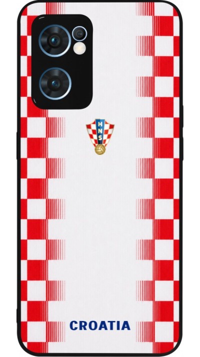 OPPO Reno7 5G Case Hülle - Silikon schwarz Kroatien 2026 personalisierbares Fussballtrikot