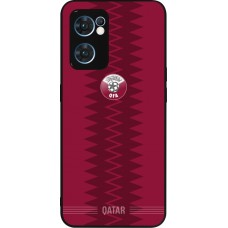 OPPO Reno7 5G Case Hülle - Silikon schwarz Qatar 2026 personalisierbares Fussballtrikot