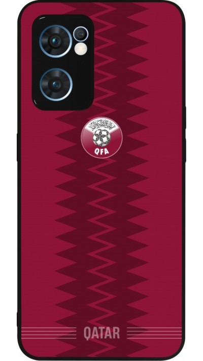 OPPO Reno7 5G Case Hülle - Silikon schwarz Qatar 2026 personalisierbares Fussballtrikot
