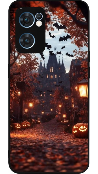 OPPO Reno7 5G Case Hülle - Silikon schwarz Halloween 2025 Haunted house