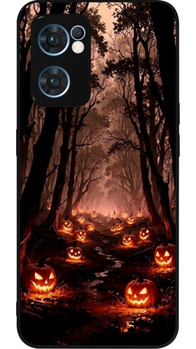 OPPO Reno7 5G Case Hülle - Silikon schwarz Halloween 2025 Road of Terrifying Pumpkins