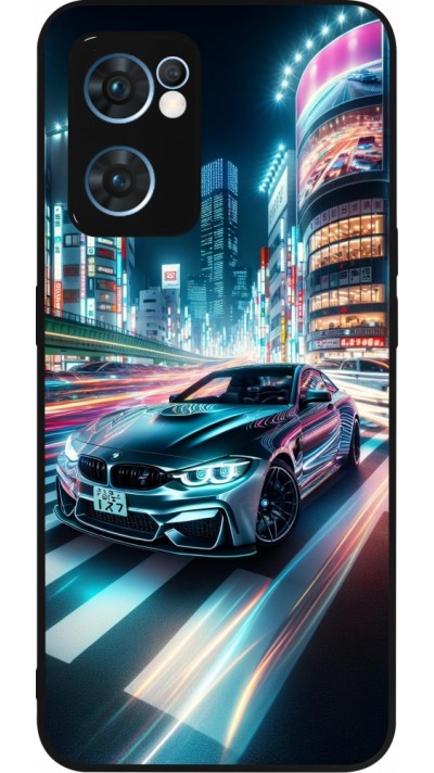 OPPO Reno7 5G Case Hülle - Silikon schwarz BMW M4 Tokio Nacht