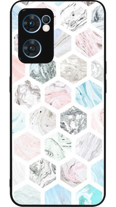 Coque OPPO Reno7 5G - Silicone rigide noir Marble Everything