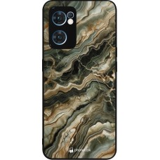 OPPO Reno7 5G Case Hülle - Silikon schwarz Oliv Marmor