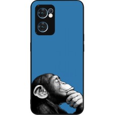 OPPO Reno7 5G Case Hülle - Silikon schwarz Monkey Pop Art
