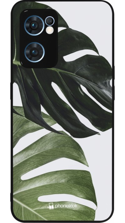 OPPO Reno7 5G Case Hülle - Silikon schwarz Monstera Plant