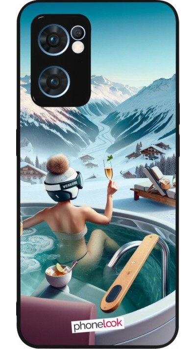 OPPO Reno7 5G Case Hülle - Silikon schwarz Berg Glamour Whirlpool