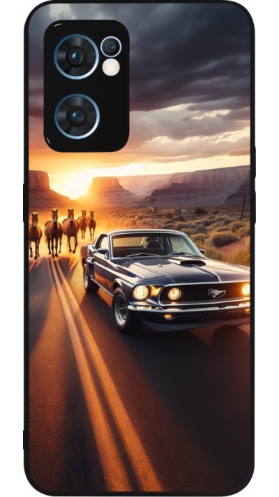 OPPO Reno7 5G Case Hülle - Silikon schwarz Mustang 69 Grand Canyon