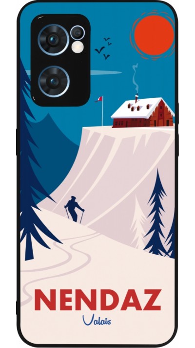 OPPO Reno7 5G Case Hülle - Silikon schwarz Nendaz Cabane Ski