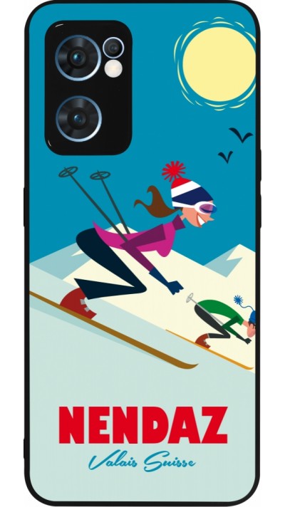 OPPO Reno7 5G Case Hülle - Silikon schwarz Nendaz Ski Downhill