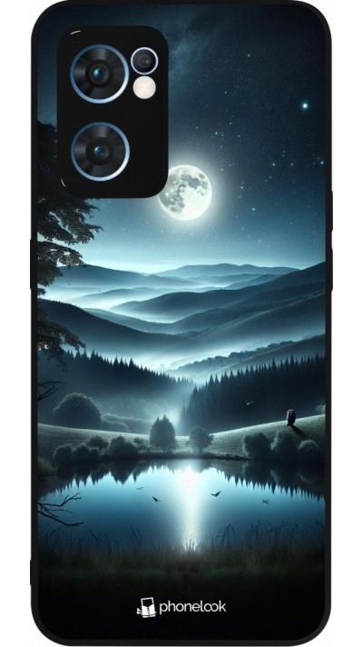 OPPO Reno7 5G Case Hülle - Silikon schwarz Ansicht des Nachthimmels