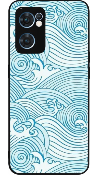 OPPO Reno7 5G Case Hülle - Silikon schwarz Ocean Waves