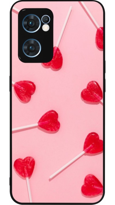 OPPO Reno7 5G Case Hülle - Silikon schwarz Saint Valentines Day 26 Lollipop