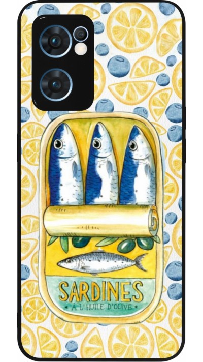 OPPO Reno7 5G Case Hülle - Silikon schwarz Sardines in oil 2026
