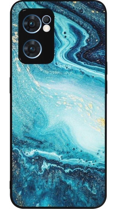 OPPO Reno7 5G Case Hülle - Silikon schwarz Sea Foam Blue